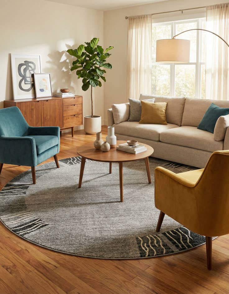 Detail image of 7' 10 x 7' 10 Angelica Round Rug