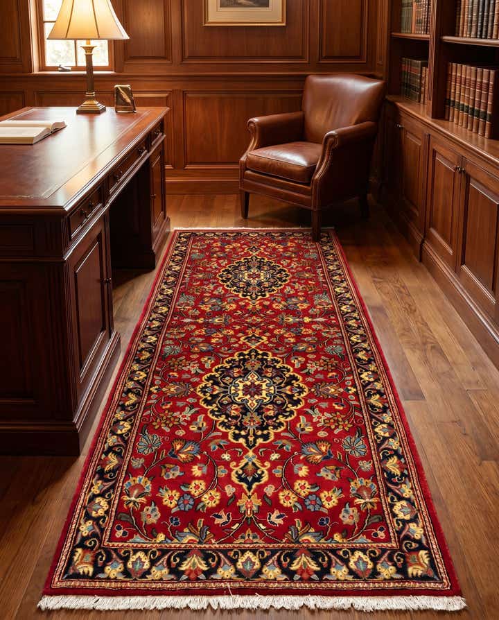 2' 7 x 6' 8 Hand Knotted Qom Persian Runner Rug
