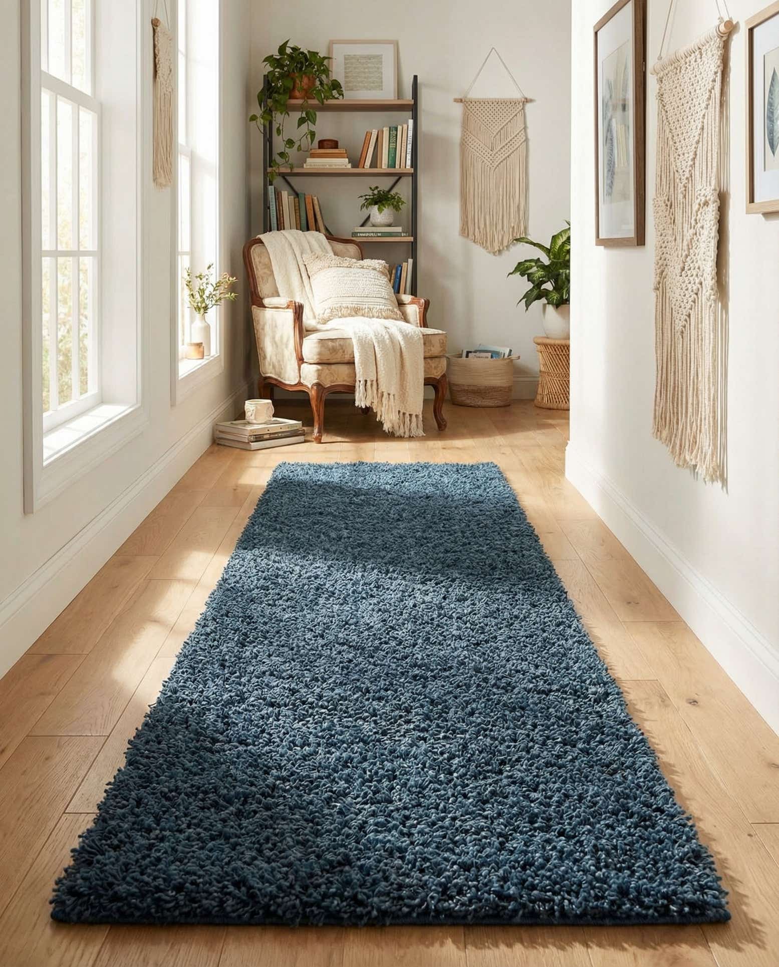 2' x 8' Solid Shag Runner Rug