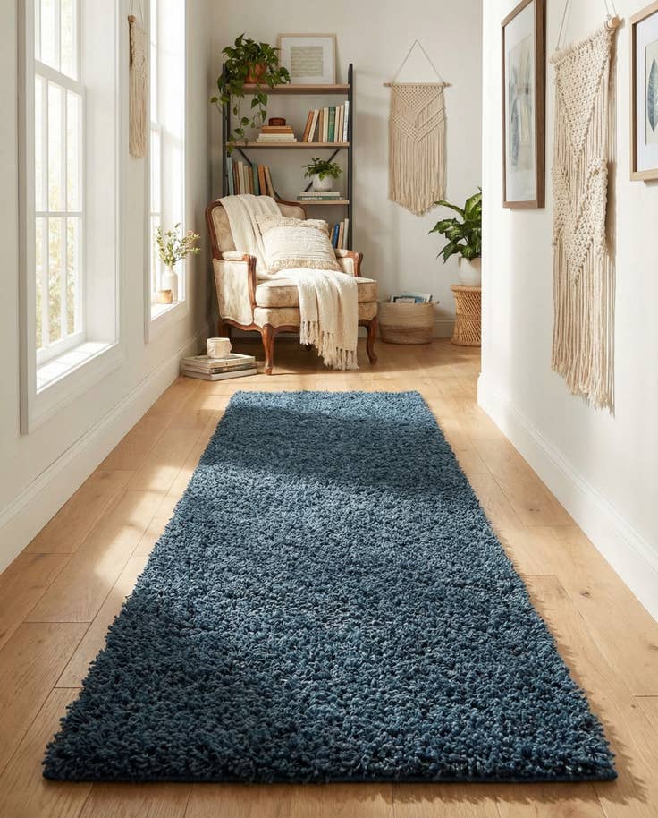 Detail image of 2' x 8' Solid Shag Runner Rug