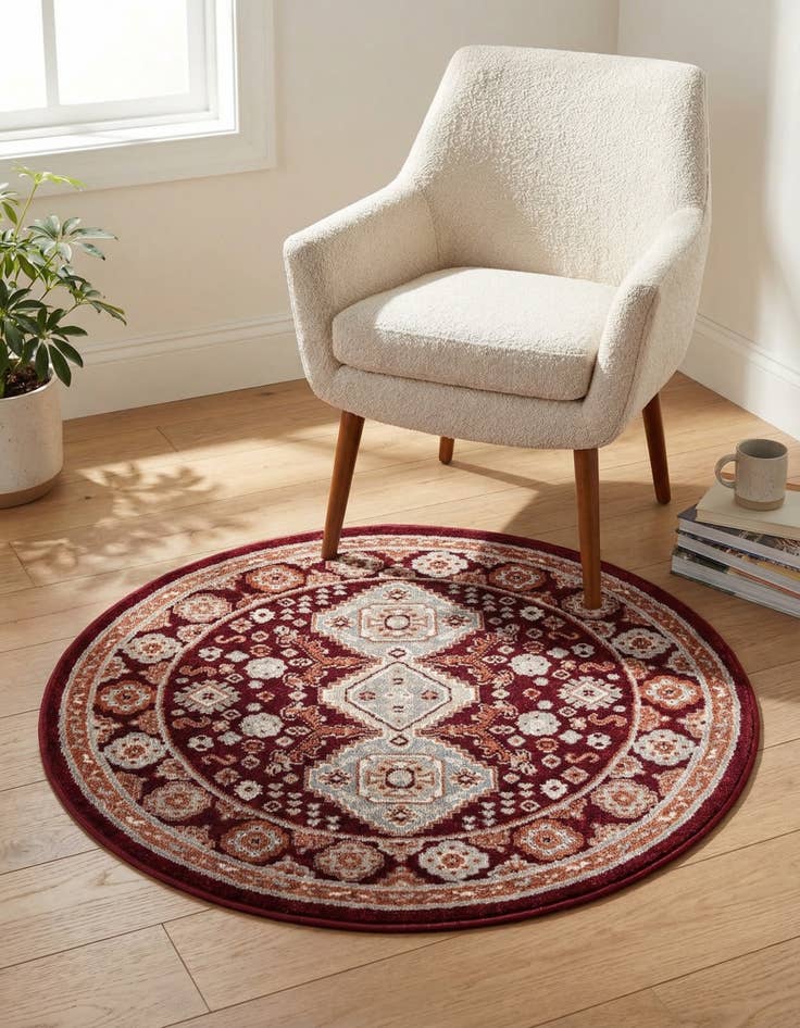 Detail image of 3' 3 x 3' 3 Kamala Washable Round Rug