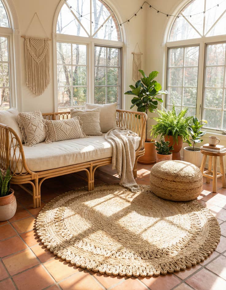 Detail image of 4' 1 x 4' 1  Hand Braided Jute Round Rug