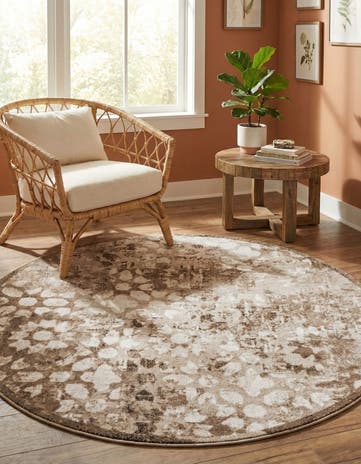 Brown Monte Carlo Round Rug