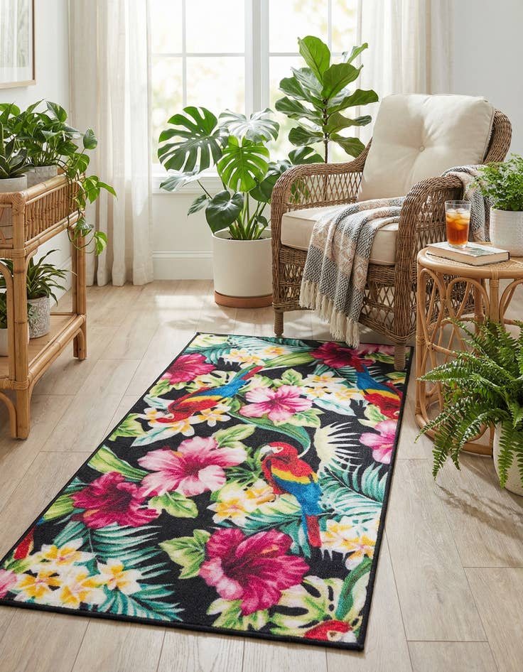 Detail image of 2' x 3' 11  Washable Jill Zarin Caribbean Indoor / Outdoor Runner Rug