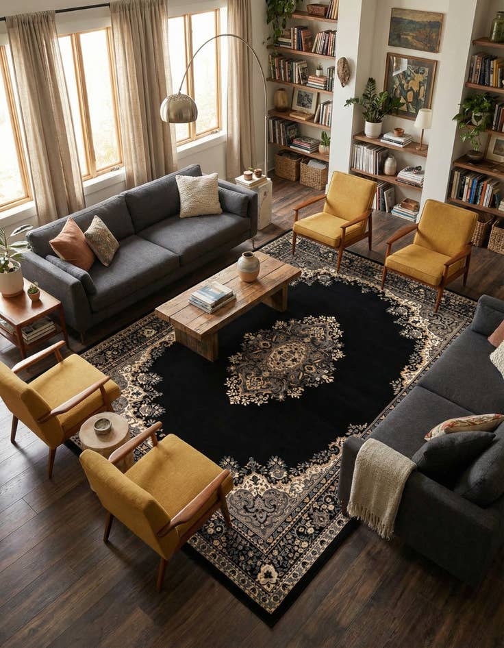 Detail image of 7' 10 x 11' Mashad Design Rug