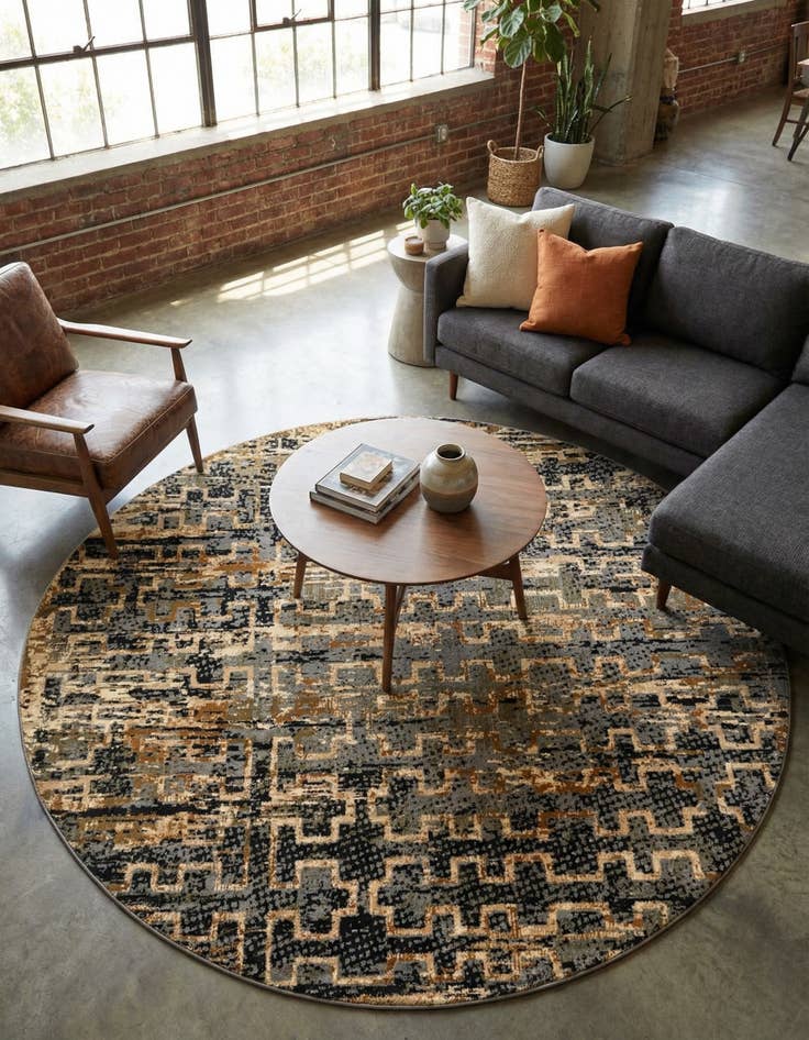 Detail image of  7' 10 x 7' 10 Saturn Round Rug