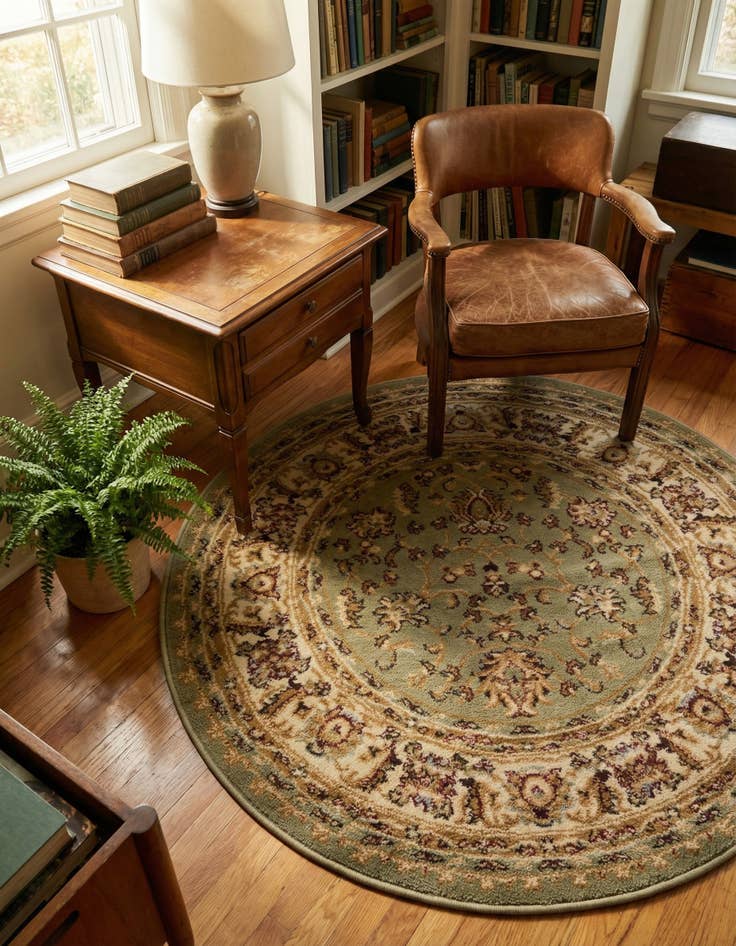 Detail image of 3' 3 x 3' 3 Classic Agra Round Rug