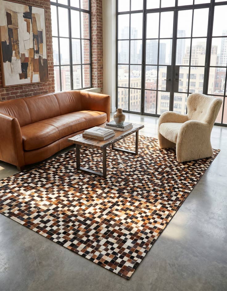 Detail image of 5' 5 x 7' 9 Cowhide Stocks Rug