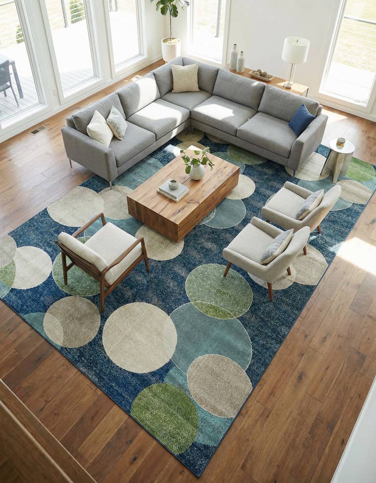 Detail image of 10' 6 x 16' 5 Washable Spectrum Rug