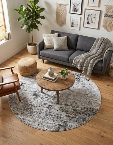 Gray Leipzig Round Rug