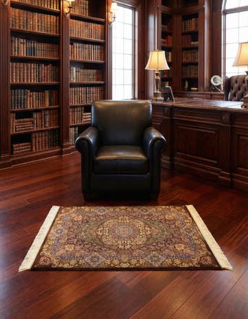 3' 6 x 4' 11 Ghom Silk Rug