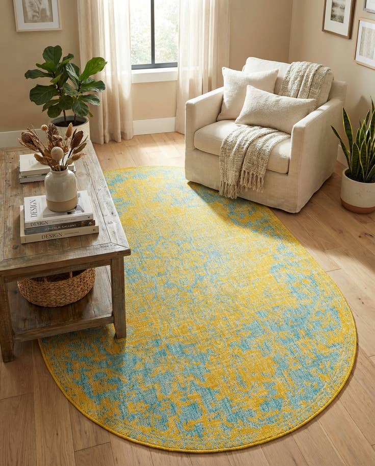 Detail image of 5' 3 x 8' Easy-Clean Jill Zarin Dubai Indoor / Outdoor Oval Rug