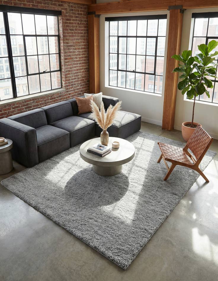 Detail image of  8' x 11' Soft Solid Shag Rug