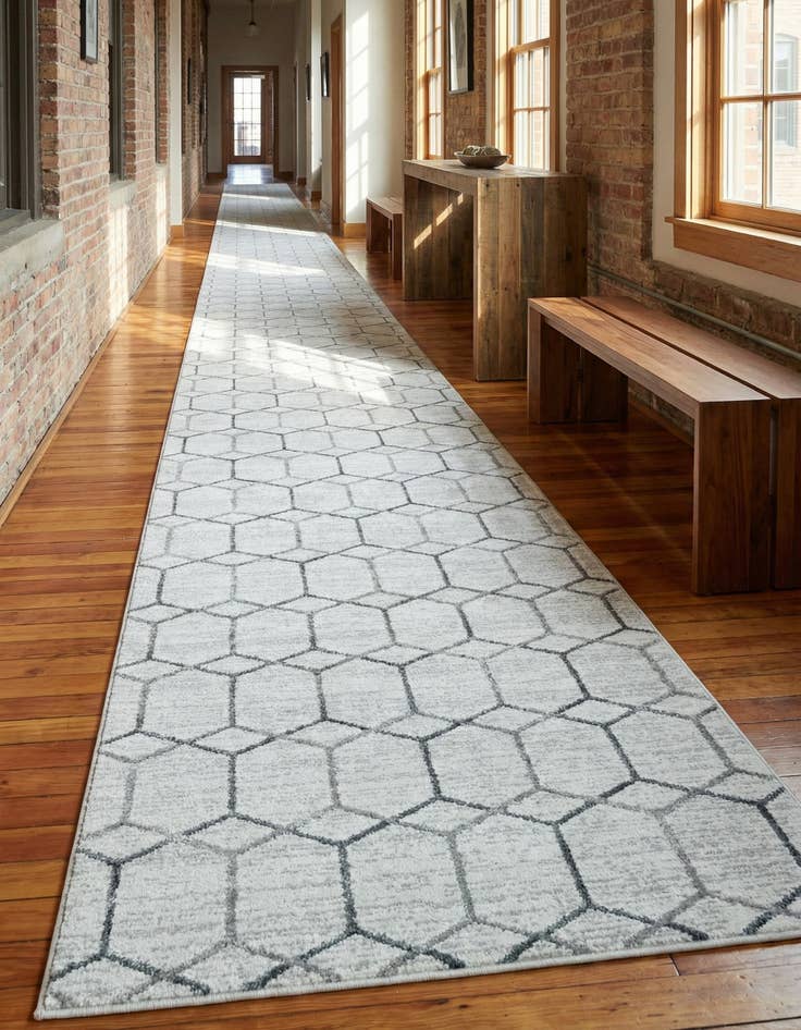 Detail image of  3' x 19' 8 Lattice Trellis Runner Rug