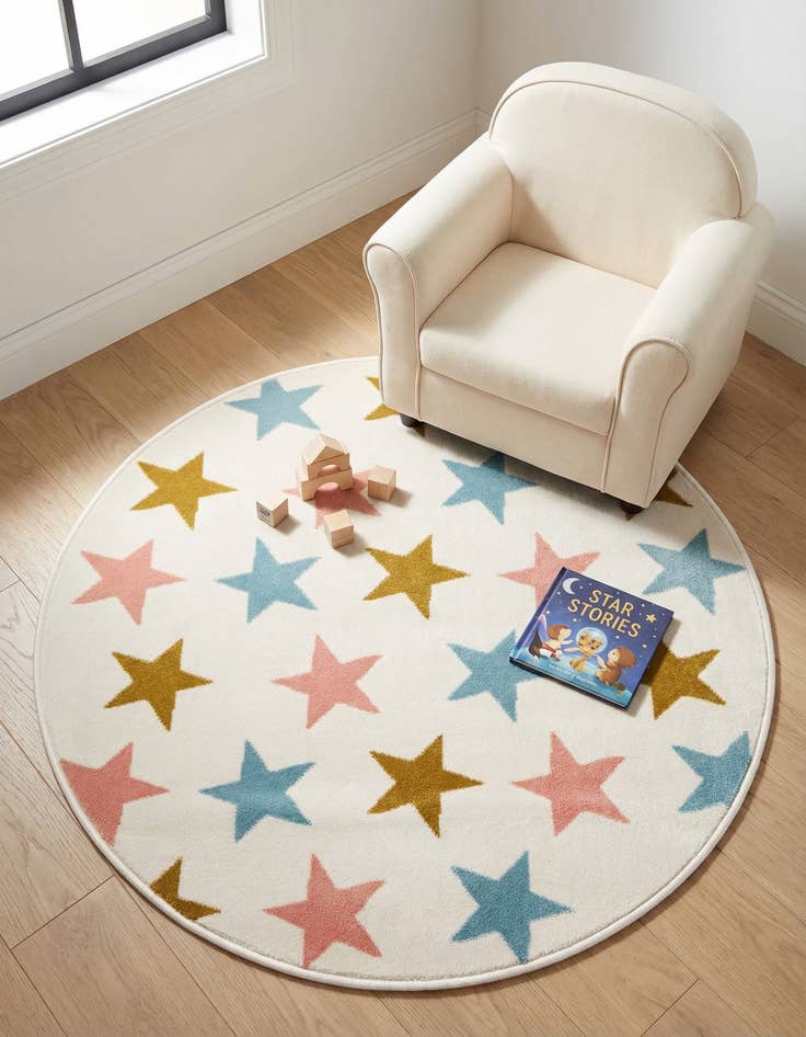 Detail image of 3' x 3' Whimsy Kids Round Rug