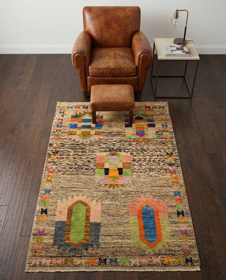 Detail image of 3' 2 x 5' 2 Hand Knotted Balouch Wool Rug
