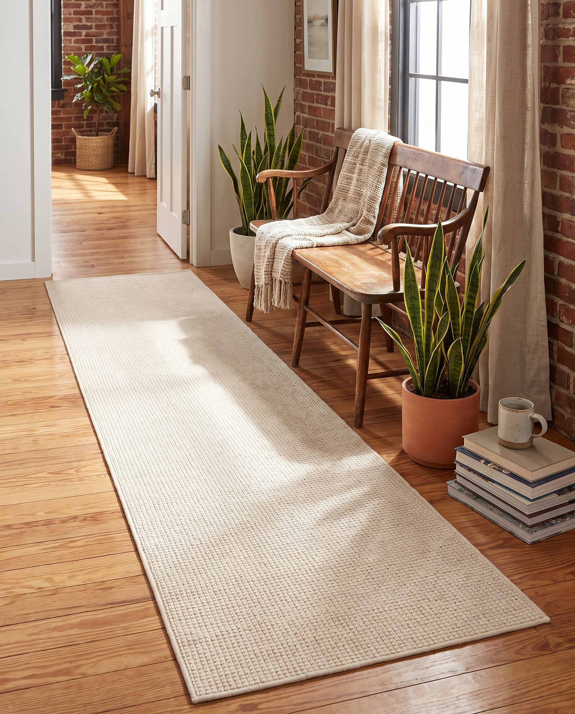 2' x 8' Monochromatic Bouclee Runner Rug