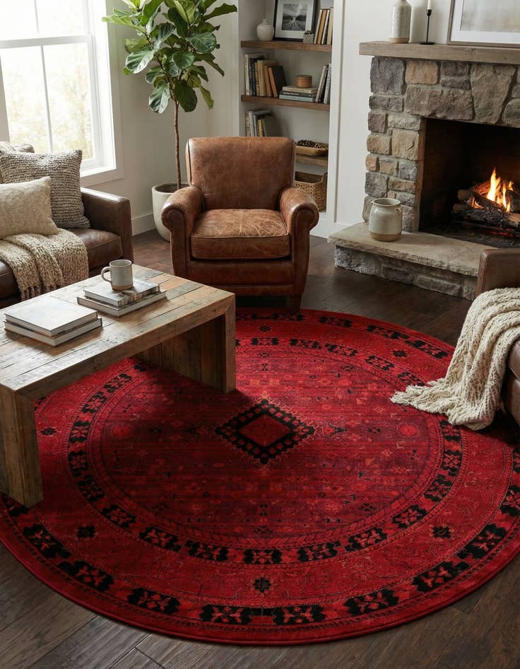 Detail image of 7' 10 x 7' 10 Bokhara Round Rug