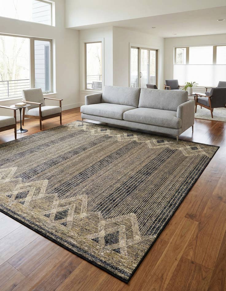 Detail image of 10' x 10'  Washable Modern Indoor / Outdoor Square Rug