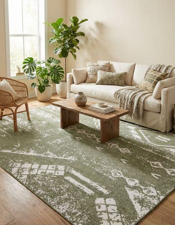10' x 13' Easy-Clean Bohemian Indoor / Outdoor Rug