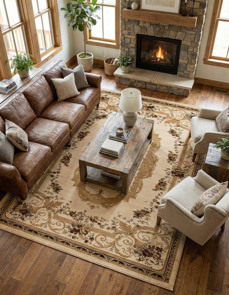 Detail image of 9' x 12' Classic Aubusson Rug