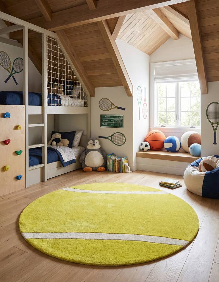 Detail image of 4' 1 x 4' 1 Playtime Kids Wool Freeform Rug