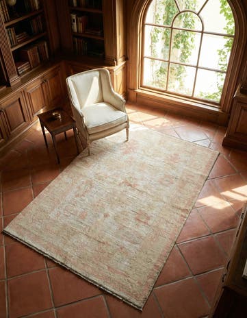 4' 2 x 5' 11 Hand Knotted Oushak Wool Rug
