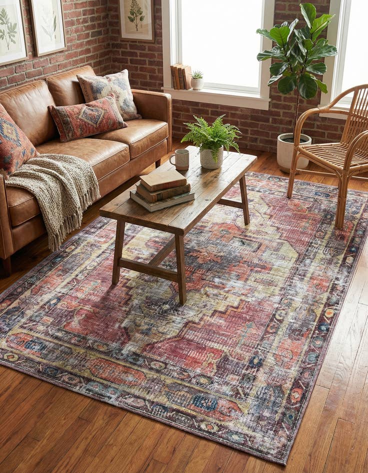 Detail image of 5' 3 x 8'  Washable Maahru Rug