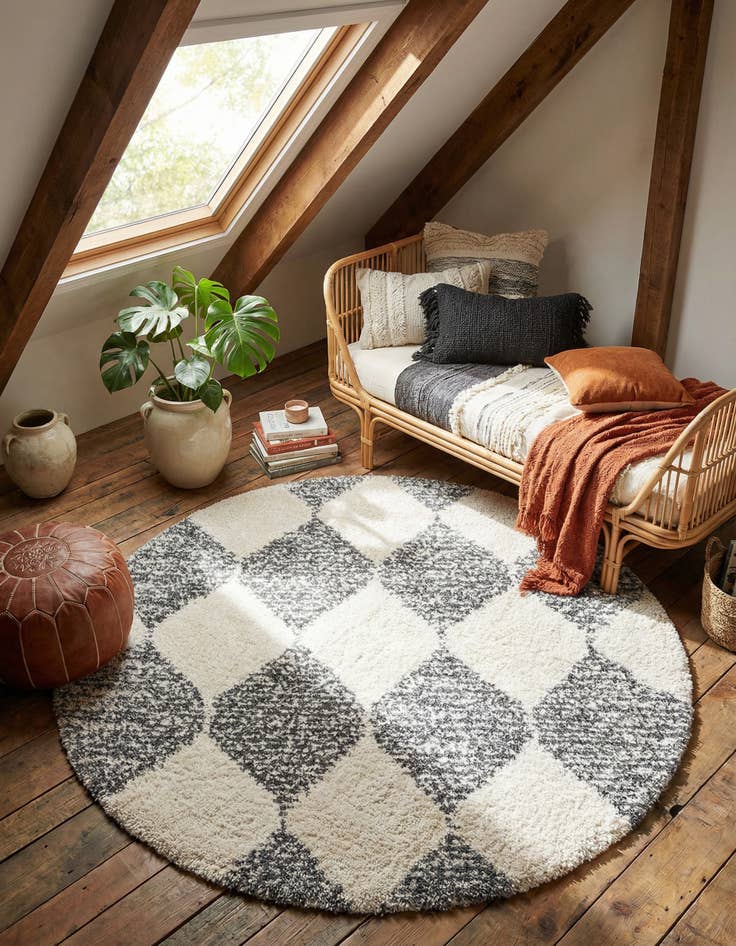 Detail image of 7' x 7' Serenity Shag Round Rug