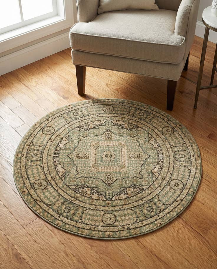 Detailfoto van 95cm x 95cm Mamluk Rond Vloerkleed