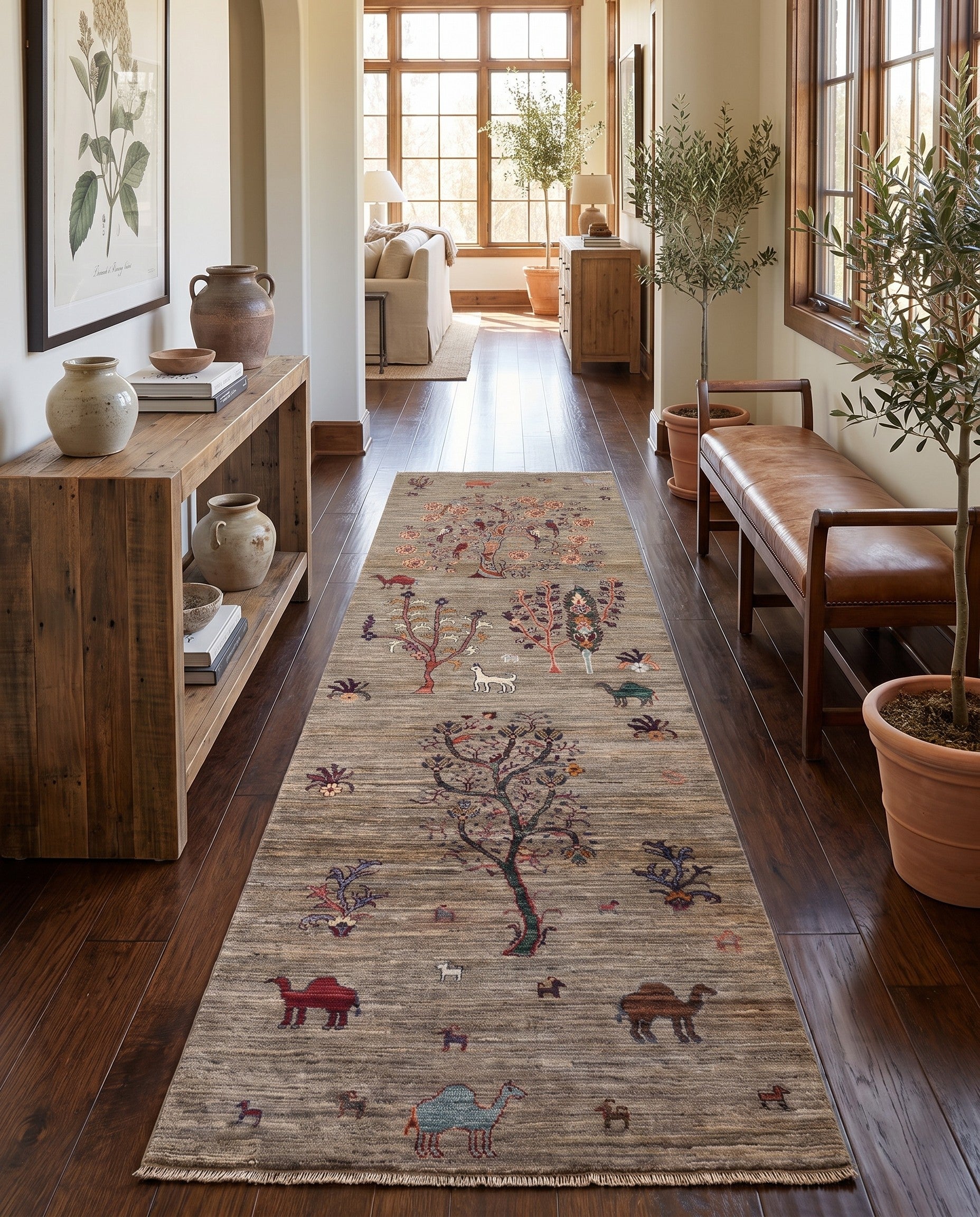 2' 9 x 9' 5 Hand Knotted Ariana Ziegler Runner Rug