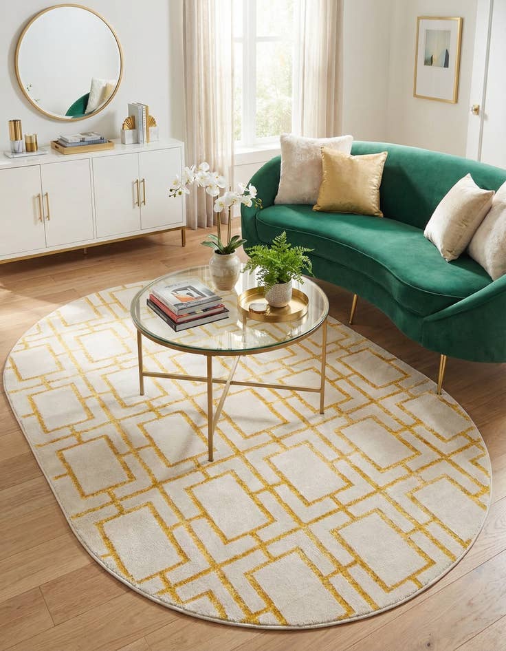 Detail image of 5' 3 x 8'  Marilyn Monroe&trade; Glam Deco Oval Rug