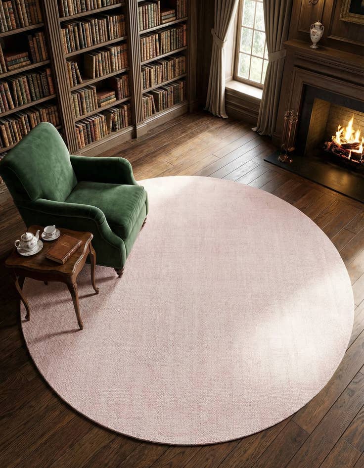 Detail image of 6' 11 x 6' 11 Hand Woven Jill Zarin English Manor Farmhouse Wool Round Rug