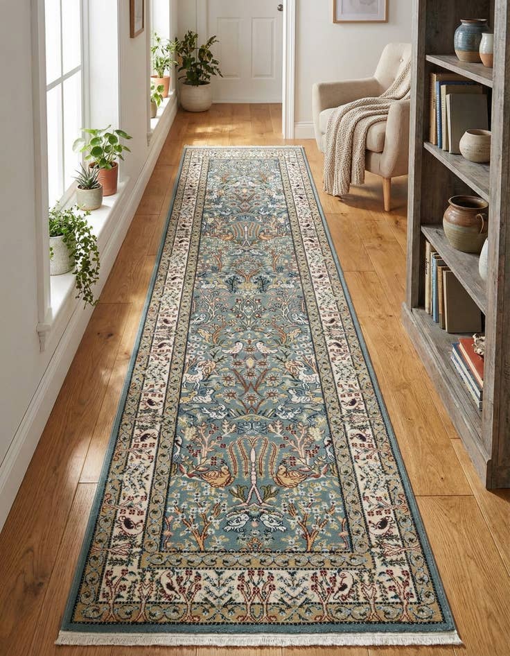 Detail image of  2' 7 x 9' Nain Design Runner Rug