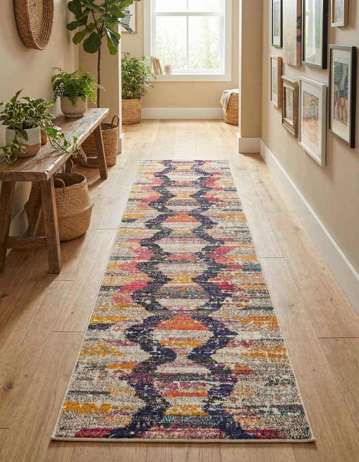 Detail image of 2' x 8'  Washable Vivid Runner Rug