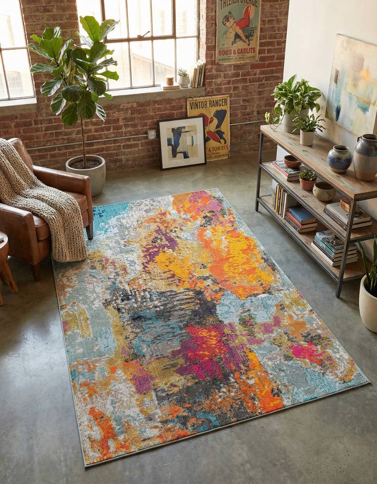 Detail image of 6' x 9'  Washable Vivid Rug