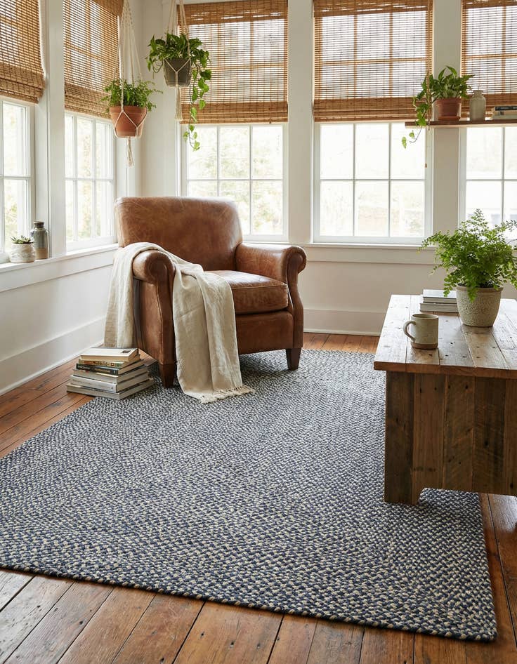 Detail image of 5' 1 x 8' Handmade Tweed Braided Jute Rug