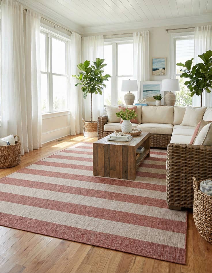 Detail image of 10' x 13' Easy-Clean Ribbon Indoor / Outdoor Rug