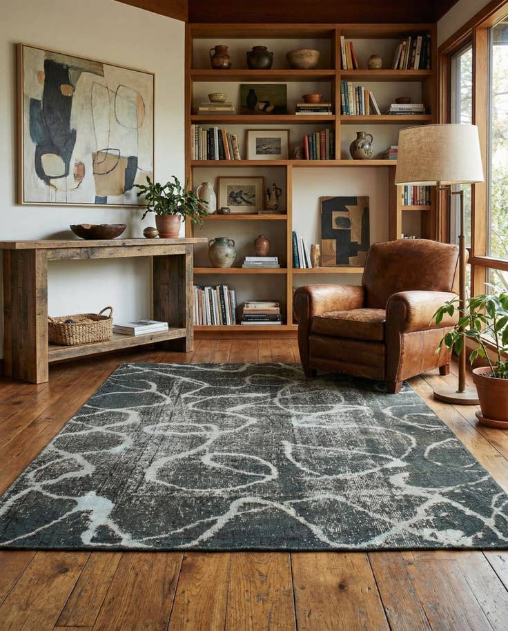 Detail image of 4' 5 x 6' 4 Hand Knotted Ultra Vintage Persian Wool Rug