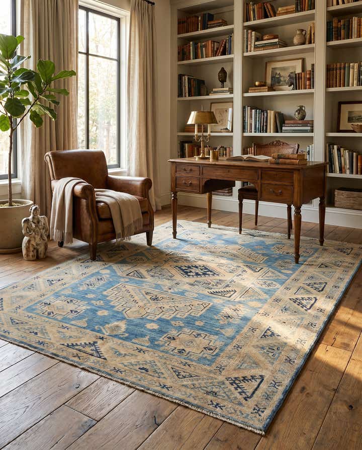 4' 10 x 6' 5 Hand Knotted Oushak Wool Rug