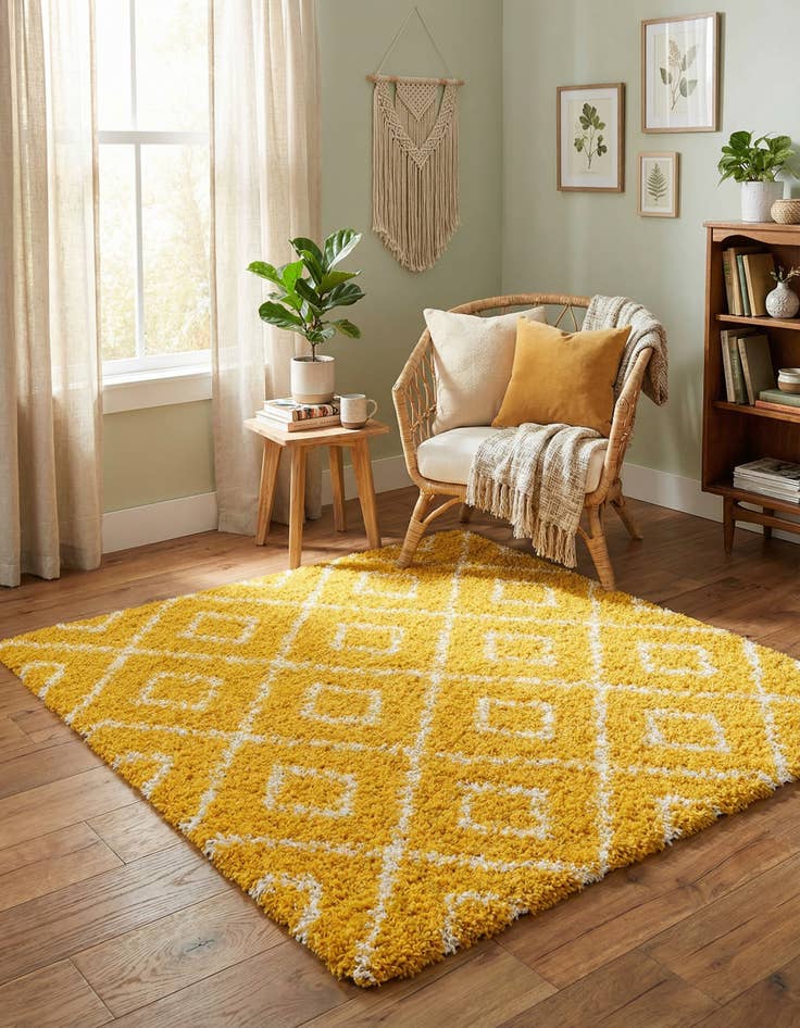 Detail image of 5' 3 x 5' 3 Trellis Shag Square Rug