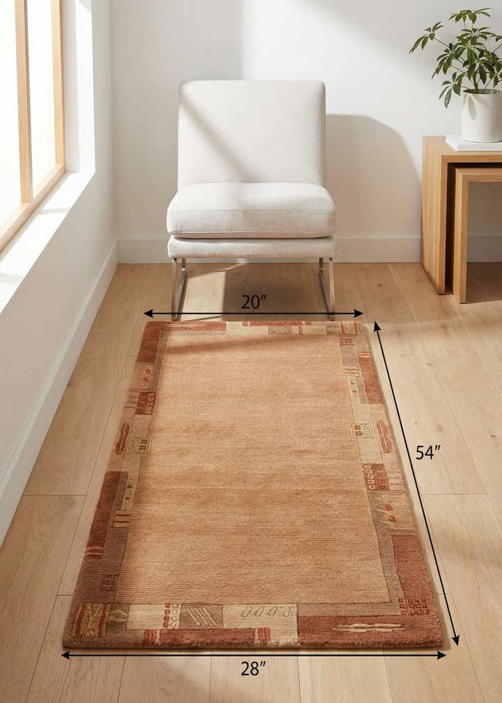 2' 4 x 4' 6 Hand Knotted Nepal Wool Rug