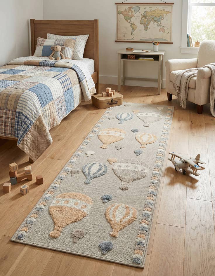 Detail image of 2' 7 x 8' Whimsy Kids Runner Rug