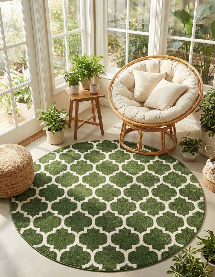 Detail image of 7' 10 x 7' 10 Trellis Round Rug