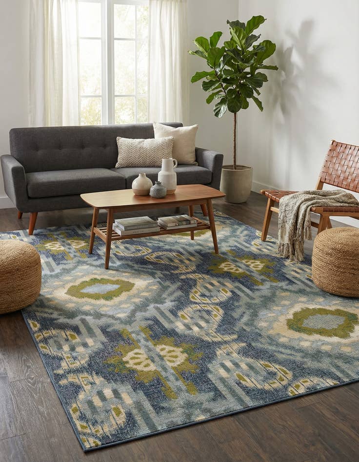 Detail image of 5' 3 x 8' Easy-Clean Modern Indoor / Outdoor Rug