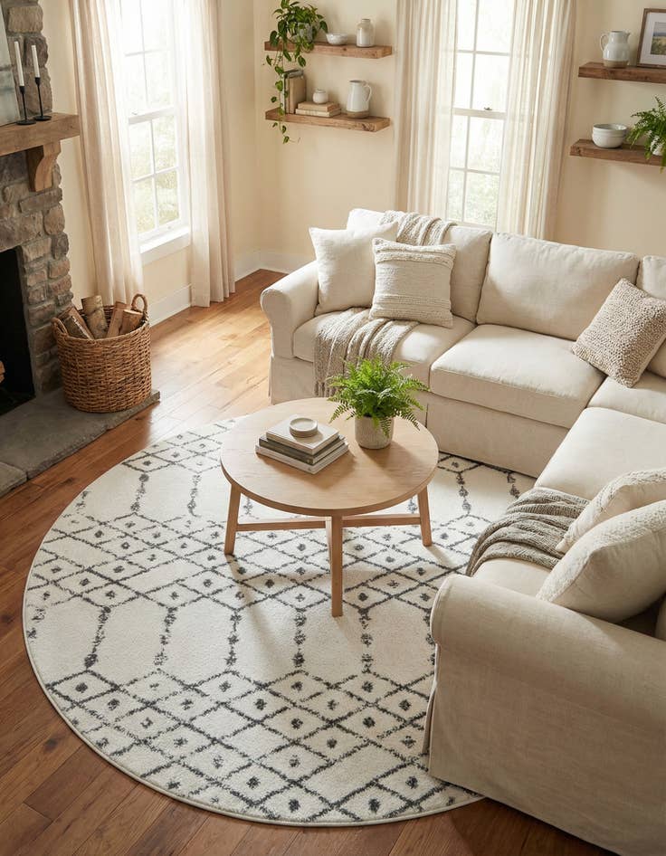 Detail image of 7' 10 x 7' 10 Paxon Trellis Round Rug