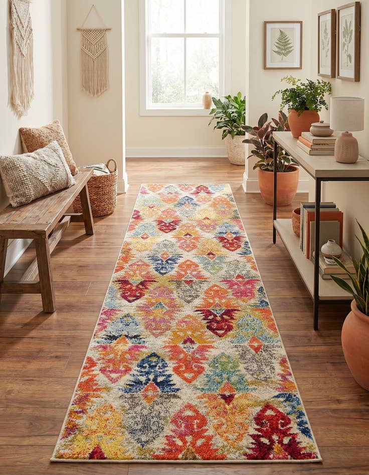 Detail image of 2' 7 x 10' Washable Santa Fe Runner Rug