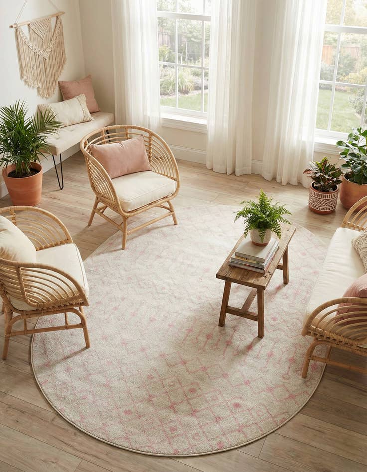 Detail image of 7' 10 x 10' Moroccan Trellis Oval Rug