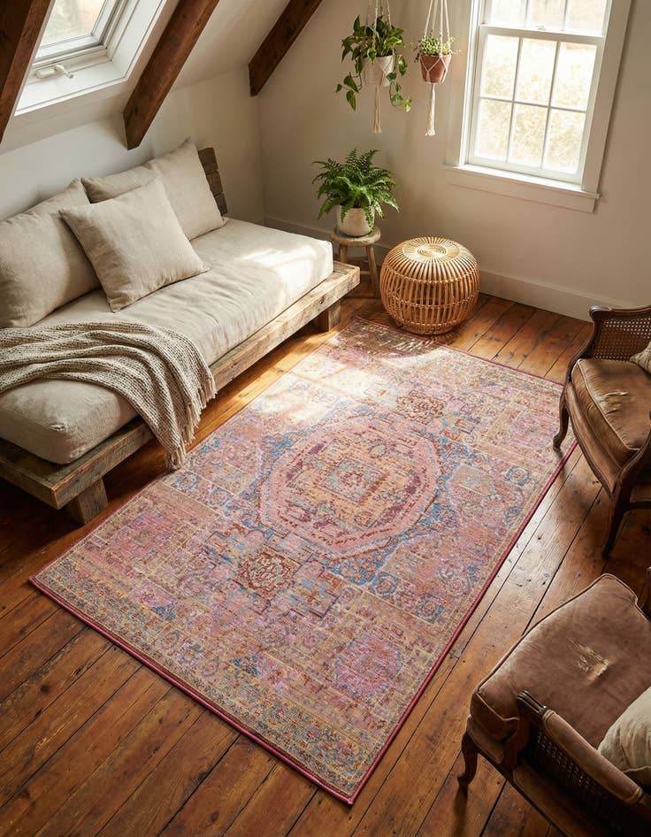 Detail image of 3' 3 x 5' 3 Aqua Rug