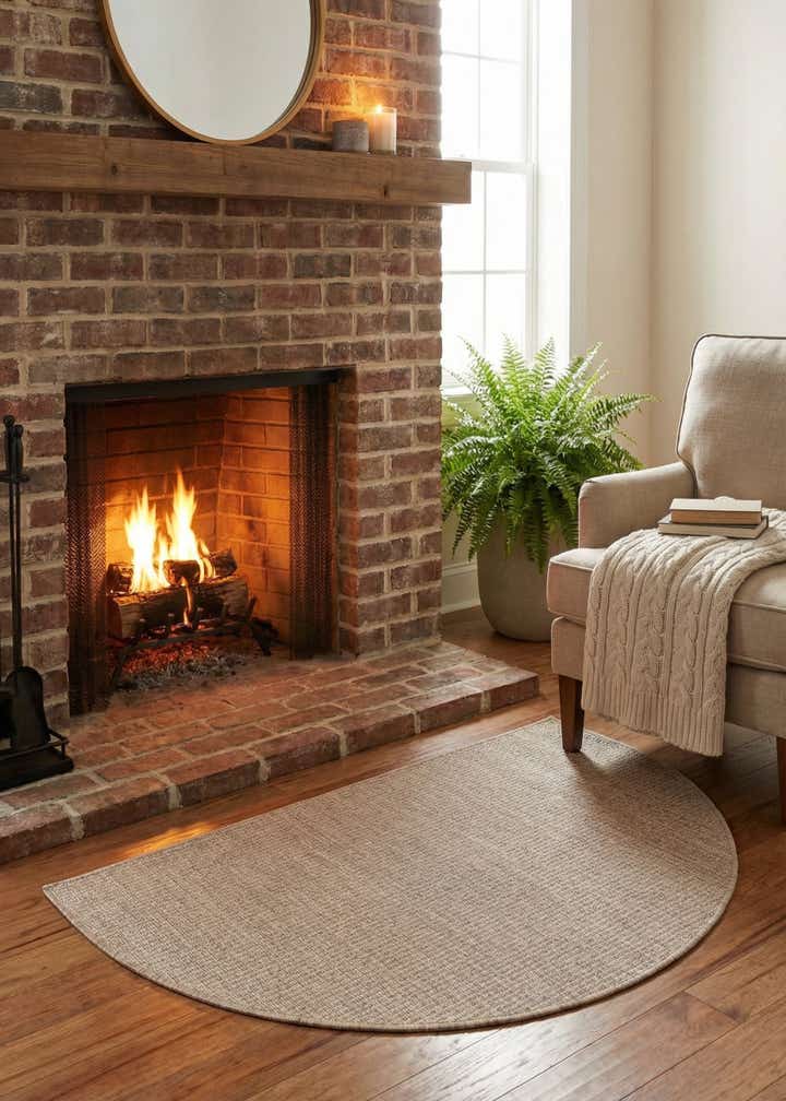 3' x 6' Easy-Clean Solid Indoor / Outdoor Hearth Rug
